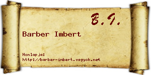 Barber Imbert névjegykártya